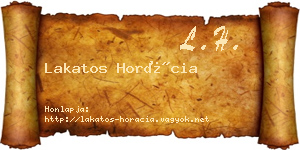 Lakatos Horácia névjegykártya